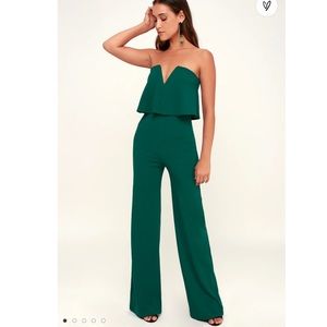 Lulu’s Green Strapless Jumpsuit